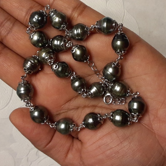 925 Tahitian Pearl Necklace. FIRM. - Picture 5 of 17